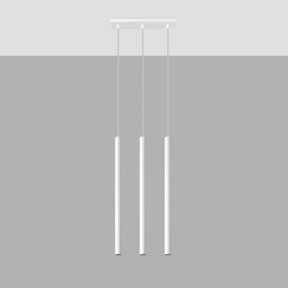 LED pendant lamp white PASTELO - 3 x G9 base with aluminum finish