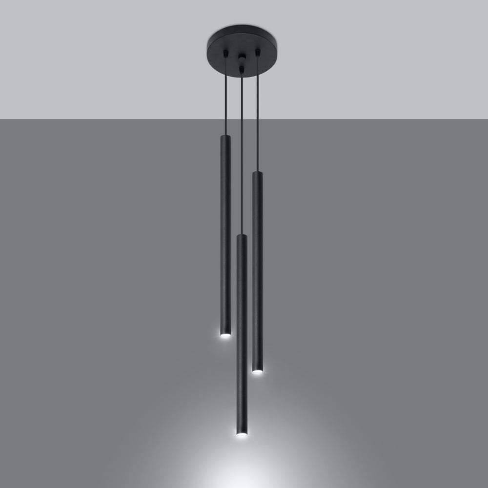Sollux Lighting LED pendant lamp black PASTELO with 3 G9 sockets