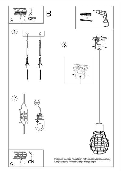 sollux lighting hanglamp RIDA LED lamp 220-240V AC IP20