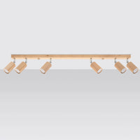 Plafondspot BERG 6 LED light by Sollux Lighting in natural wood, 104mm, 50 W, IP20