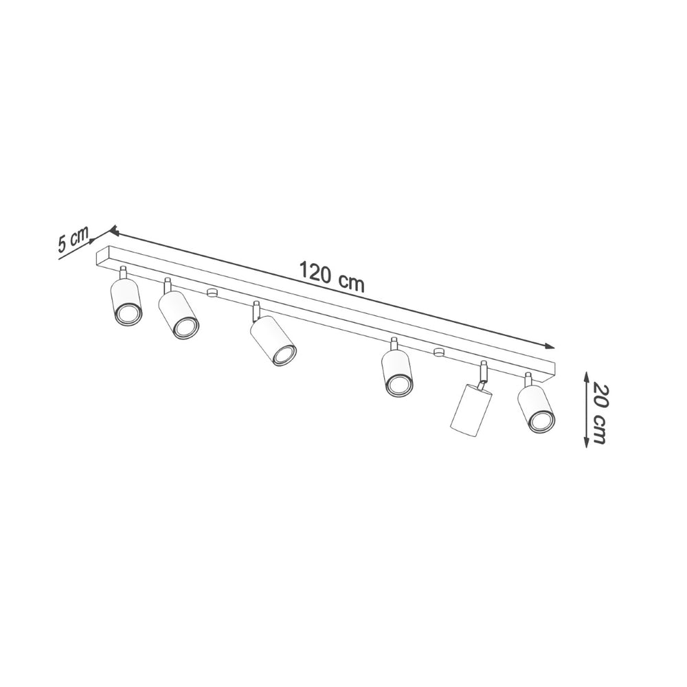 Plafondspot BERG 6 LED light by Sollux Lighting in natural wood, 104mm, 50 W, IP20