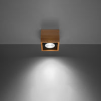 Plafondspot Quatro 1 natuurlijk hout LED lamp 220-240V 50-60Hz