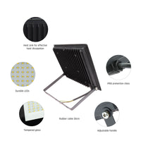Spectrum LED floodlight 100W 3000K 8600 lumens 230V IP65 IK07 Black outdoor lighting