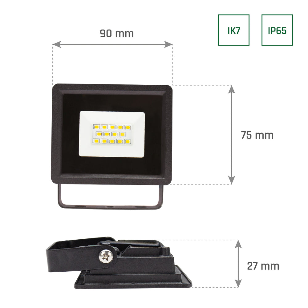 Faretto LED Spectrum NOCTIS LUX 3 10W 6000K 230V IP65 IK07 Nero da Esterno a Montaggio Superficiale