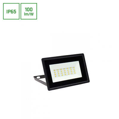 Spectrum LED floodlight 20W 230V 4000K 2000 lumens IP65 IK07 Black outdoor lighting