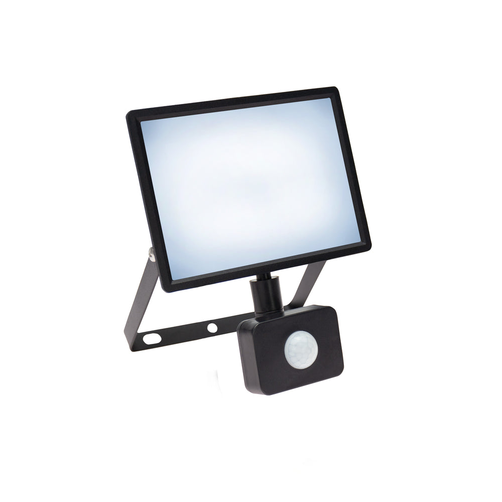 Faretto LED Spectrum NOCTIS LUX 3 30W 6000K 230V IP44 Nero con sensore PIR per illuminazione esterna