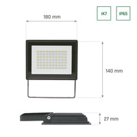 Proiettore LED Spectrum 50W 4000K 4500 lumen 230V IP65 IK07 Nero illuminazione da esterno