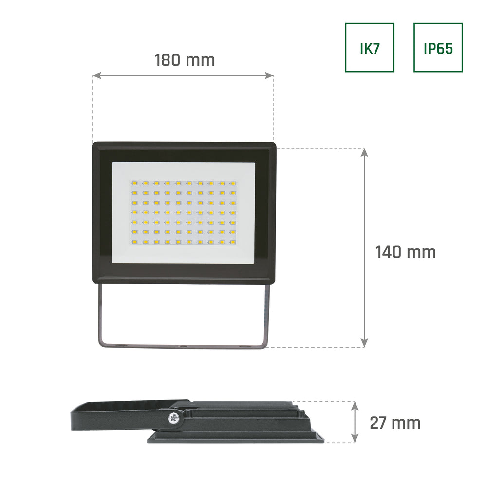 Proiettore LED Spectrum 50W 4000K 4500 lumen 230V IP65 IK07 Nero illuminazione da esterno