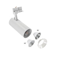 Andromeda COB LED 25W bianco caldo 3000K per binario a 3 fasi, angolo di radiazione regolabile 36-60 gradi, 3200 lumen