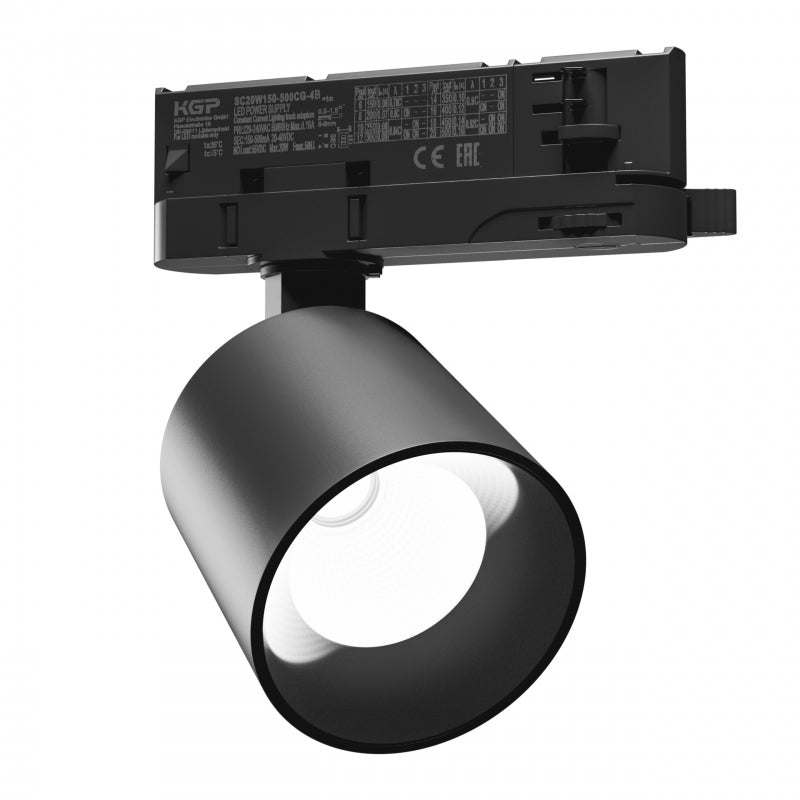 Spot LED mini Spectrum Artemida 6,5-20W 4000K nero con CRI &gt;90 e angolo regolabile 36-60º IP20 uso interno