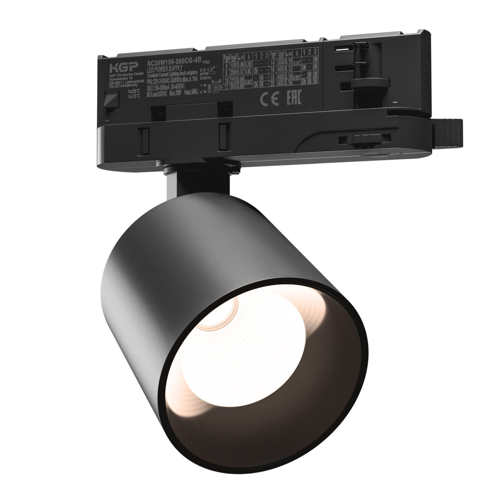 Spot LED nero Spectrum Artemida mini RA&gt;90 20W, 230V, 3000K, 1700 lumen, IP20, illuminazione interna, angolo di 36/60 gradi