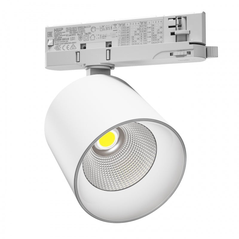Faretto LED Artemida Maxi di Spectrum bianco 42W 3000K &gt;90 CRI 4500 lumen IP20 montaggio su binario trifase