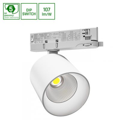 Faretto LED Artemida Maxi di Spectrum bianco 42W 3000K &gt;90 CRI 4500 lumen IP20 montaggio su binario trifase
