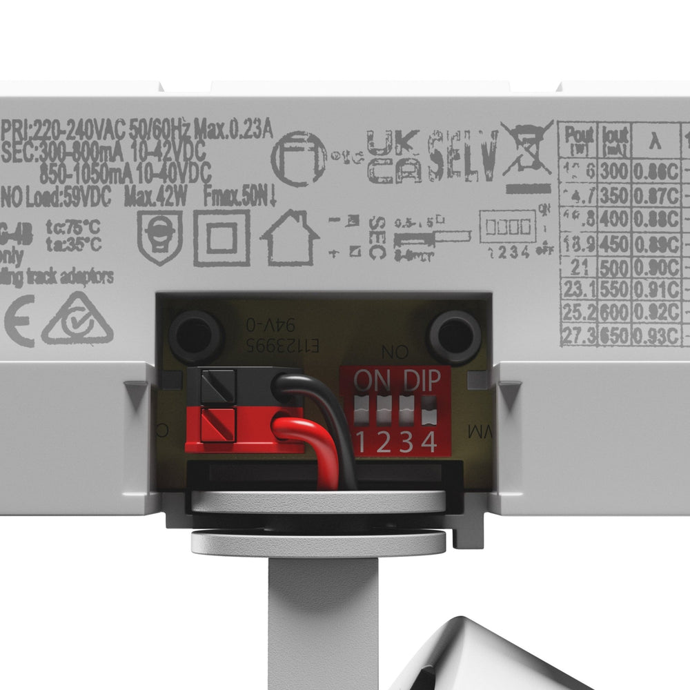 Faretto LED Artemida Maxi di Spectrum bianco 42W 3000K &gt;90 CRI 4500 lumen IP20 montaggio su binario trifase