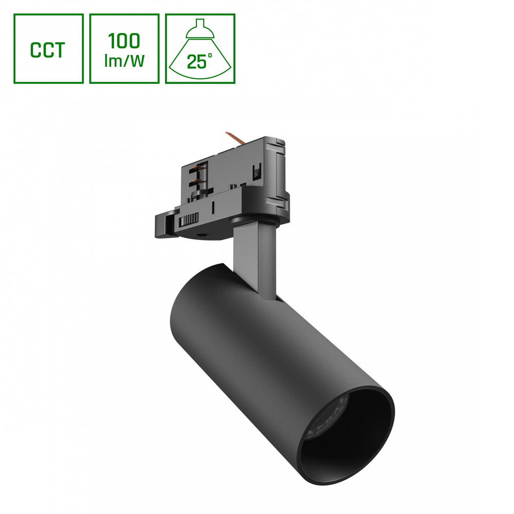 Faretto Spectrum Andromeda Prime 8W 6000K 800 lumen 25° nero IP20 illuminazione CCT