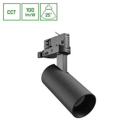 Faretto Spectrum Andromeda Prime 8W 6000K 800 lumen 25° nero IP20 illuminazione CCT
