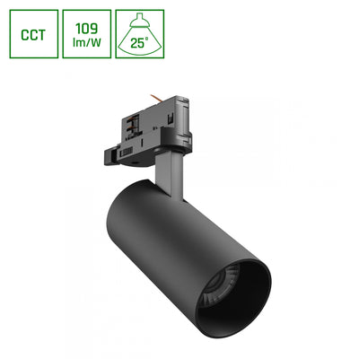 Andromeda prime faretto da 16W nero 6000K 1750 lumen 25° 230V Spectrum IP20 CCT CRI80