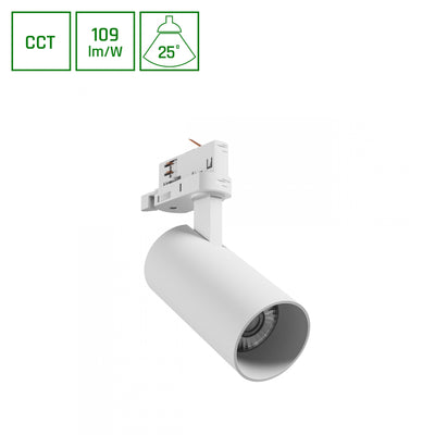 Andromeda prime 3F faretti bianchi, 16W, 230V, IP20, 6000K, 25 gradi, 1200 lumen, kit di montaggio monofase
