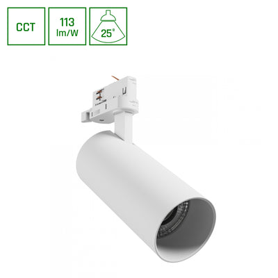 Spectrum andromeda prime tracklight 3F CCT 24W bianco 6000K 2700 lumen 25 gradi uso interno IP20 230V sistema di montaggio monofase
