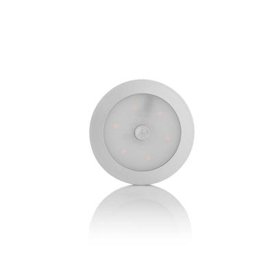 Lampada LED rotonda Spectrum 2,9W WW con sensore PIR, 170 lumen, 3000K, IP20, dimmerabile, montaggio a superficie