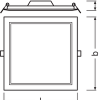 Slim LED Downlight SQ210 18W 1530 lumen 3000K Bianco Caldo, design quadrato 120° per soffitti moderni