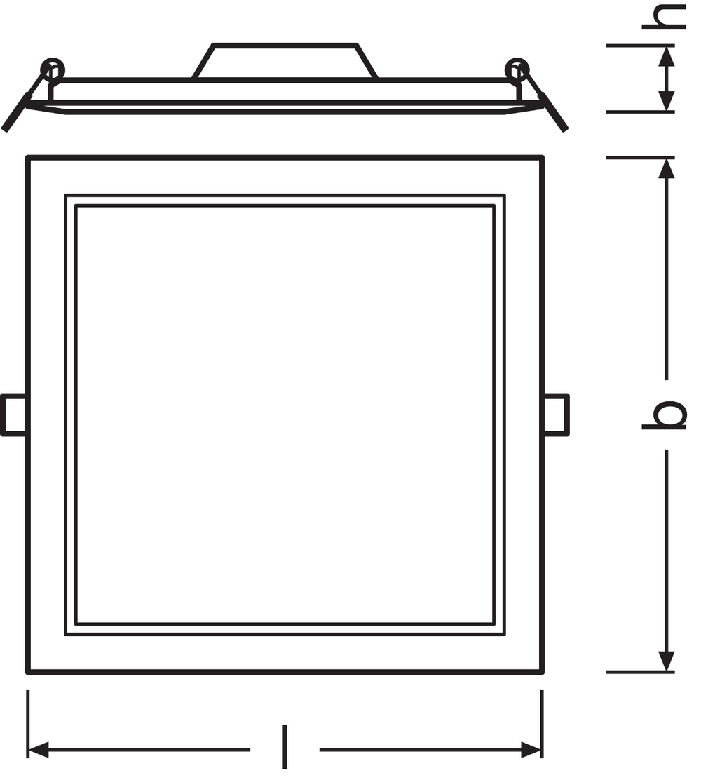 Slim LED Downlight SQ210 18W 1530 lumen 3000K Bianco Caldo, design quadrato 120° per soffitti moderni