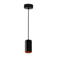 Lampada a sospensione LED GU10 Spectrum nera con oro, IP20, 4000K, corpo in alluminio resistente, 250V, illuminazione interna ideale