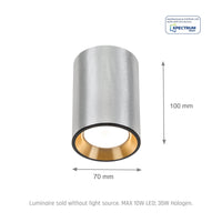 Spectrum Chloe Mini P20 LED spot argento 4000K 250V, GU10, 17000 ore di durata, IP20, montaggio superficiale