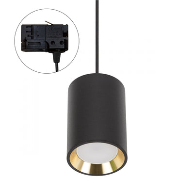 Spectrum CHLOE GU10 faretti su binario 3-fasi, nero con oro, IP20, 70x100mm, alluminio, 250V, uso interno