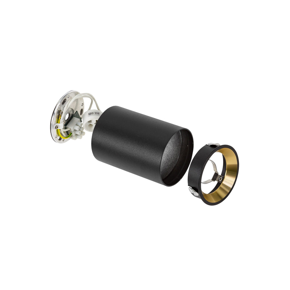Chloe mini LED ceiling spotlight black/gold 1x GU10 fitting