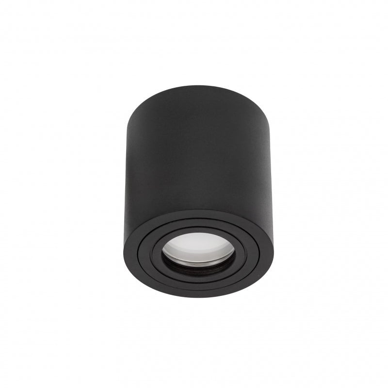 Spot LED rotondo nero Spectrum CHLOE GU10 IP65 per uso interno, alloggiamento in alluminio, 250V, 17000 lumen, montaggio superficiale