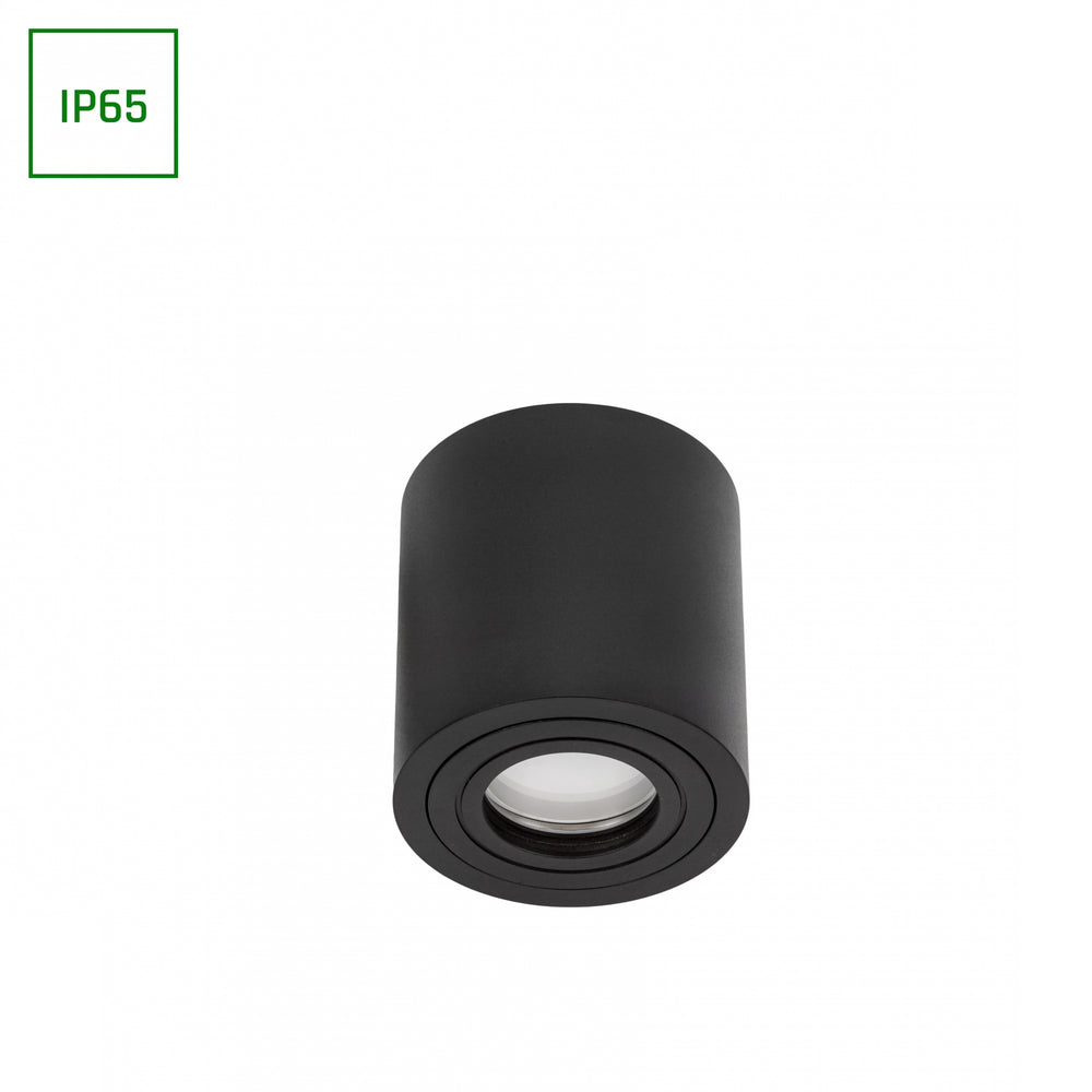 Spot LED rotondo nero Spectrum CHLOE GU10 IP65 per uso interno, alloggiamento in alluminio, 250V, 17000 lumen, montaggio superficiale