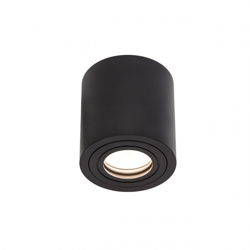 Spot LED rotondo nero Spectrum CHLOE GU10 IP65 per uso interno, alloggiamento in alluminio, 250V, 17000 lumen, montaggio superficiale