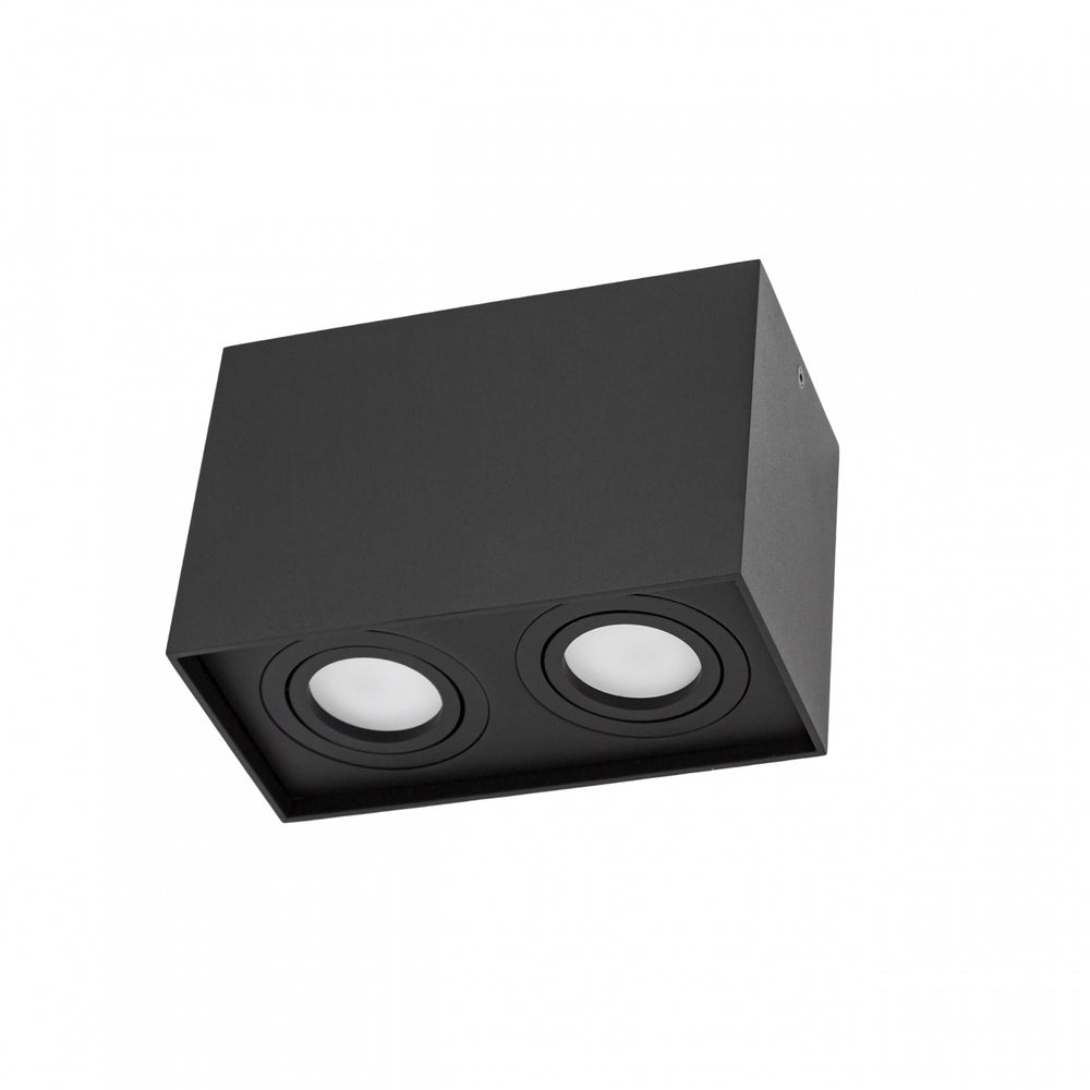 Spectrum CHLOE DUO 2xGU10 Surface Mounted LED Spot Light, Adjustable Black Aluminum, IP20 Indoor Ceiling Fixture