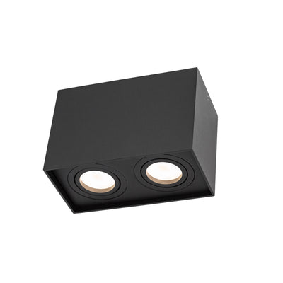 Spectrum CHLOE DUO 2xGU10 Faretto LED da Soffitto a Montaggio Superficiale, Alluminio Nero Regolabile, IP20 Lampada da Interno