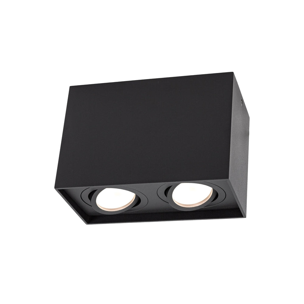 Spot regolabile nero 2xGU10 IP20 Chloe Duo di Spectrum, struttura in alluminio, 250V, uso interno