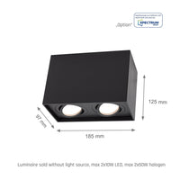 Spot regolabile nero 2xGU10 IP20 Chloe Duo di Spectrum, struttura in alluminio, 250V, uso interno