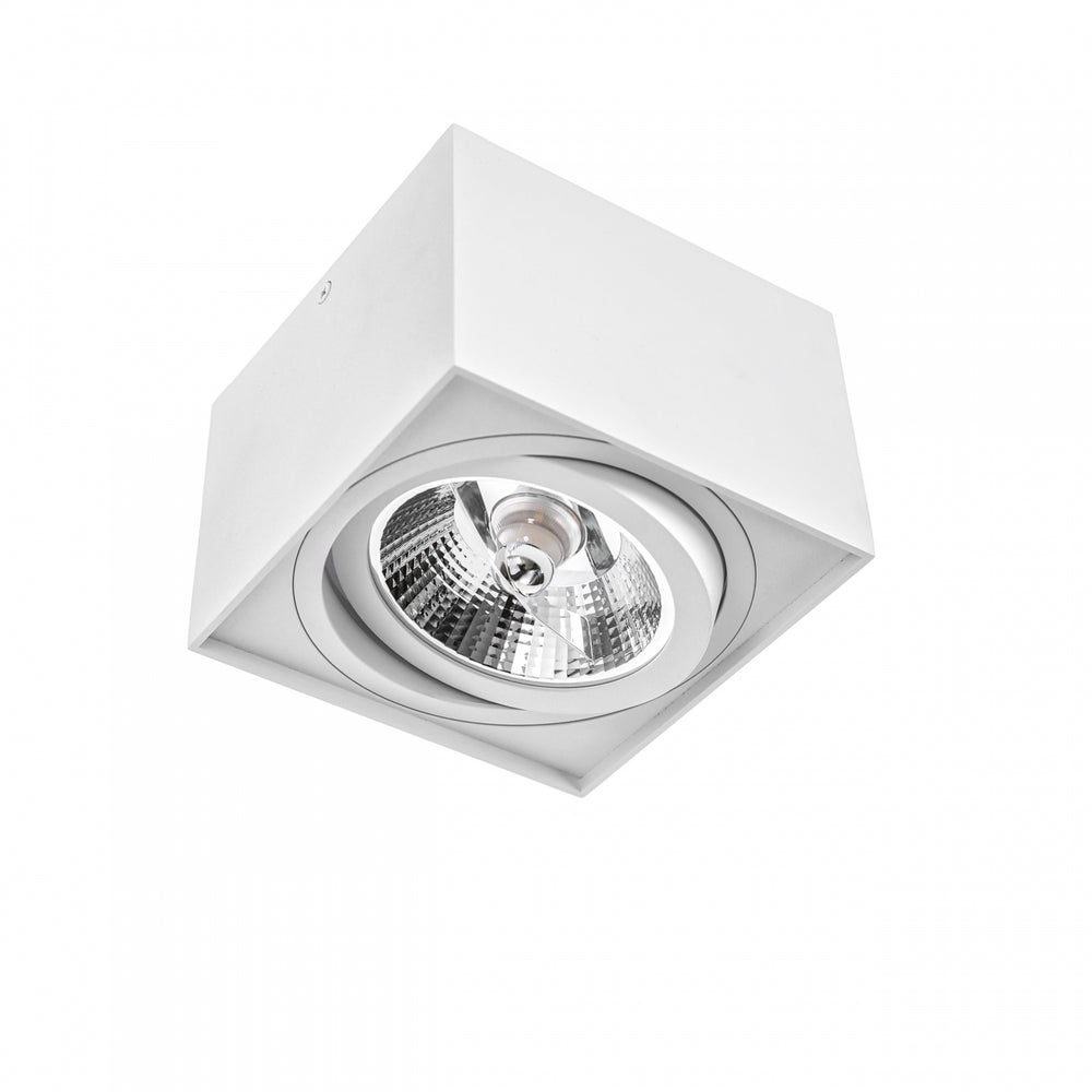 Spectrum CHLOE AR111 GU10 faretto LED quadrato, IP20, bianco, corpo in alluminio, 250V, uso interno, lunga durata