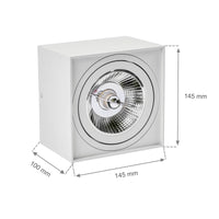 Spectrum CHLOE AR111 GU10 faretto LED quadrato, IP20, bianco, corpo in alluminio, 250V, uso interno, lunga durata