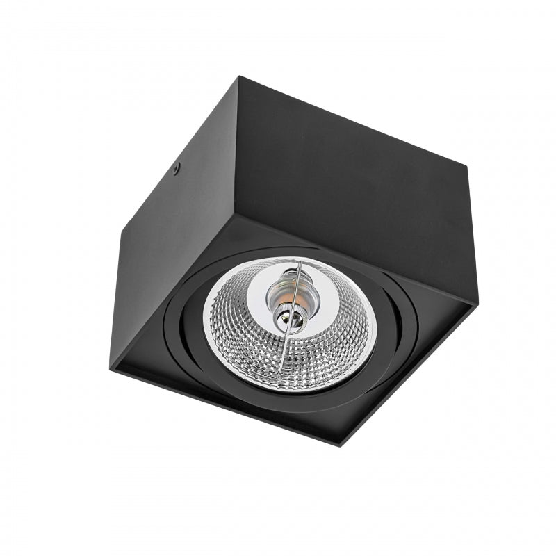Plafoniera a led spot Spectrum chloe AR111 GU10 nero 4000K quadrata IP20 - montaggio a soffitto in alluminio