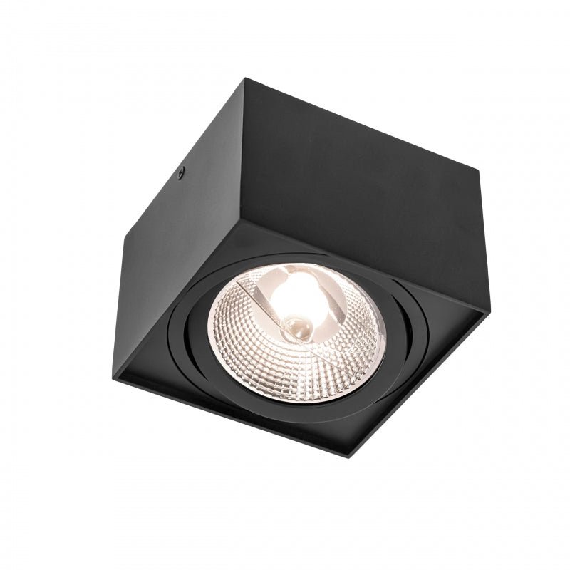 Plafoniera a led spot Spectrum chloe AR111 GU10 nero 4000K quadrata IP20 - montaggio a soffitto in alluminio