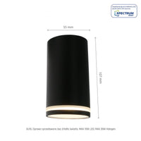 Chloe ring da superficie GU10 230V fare spotlight LED nero Spectrum - IP20, struttura in alluminio, montaggio a superficie