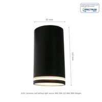 Chloe ring da superficie GU10 230V fare spotlight LED nero Spectrum - IP20, struttura in alluminio, montaggio a superficie