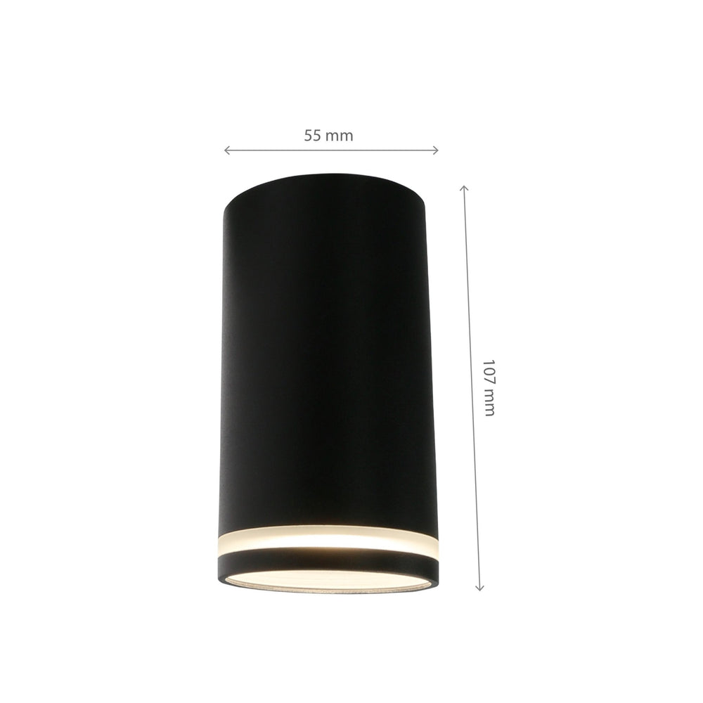 Chloe ring da superficie GU10 230V fare spotlight LED nero Spectrum - IP20, struttura in alluminio, montaggio a superficie