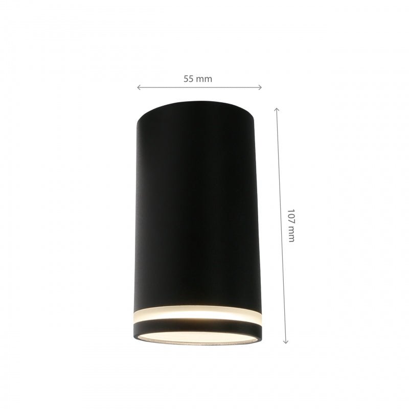 Chloe ring da superficie GU10 230V fare spotlight LED nero Spectrum - IP20, struttura in alluminio, montaggio a superficie