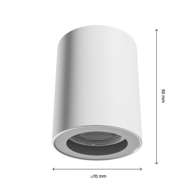 Spectrum CHLOE GU10 led plafoniera bianca rotonda 70x90mm IP44 impermeabile ed efficiente dal punto di vista energetico per uso interno