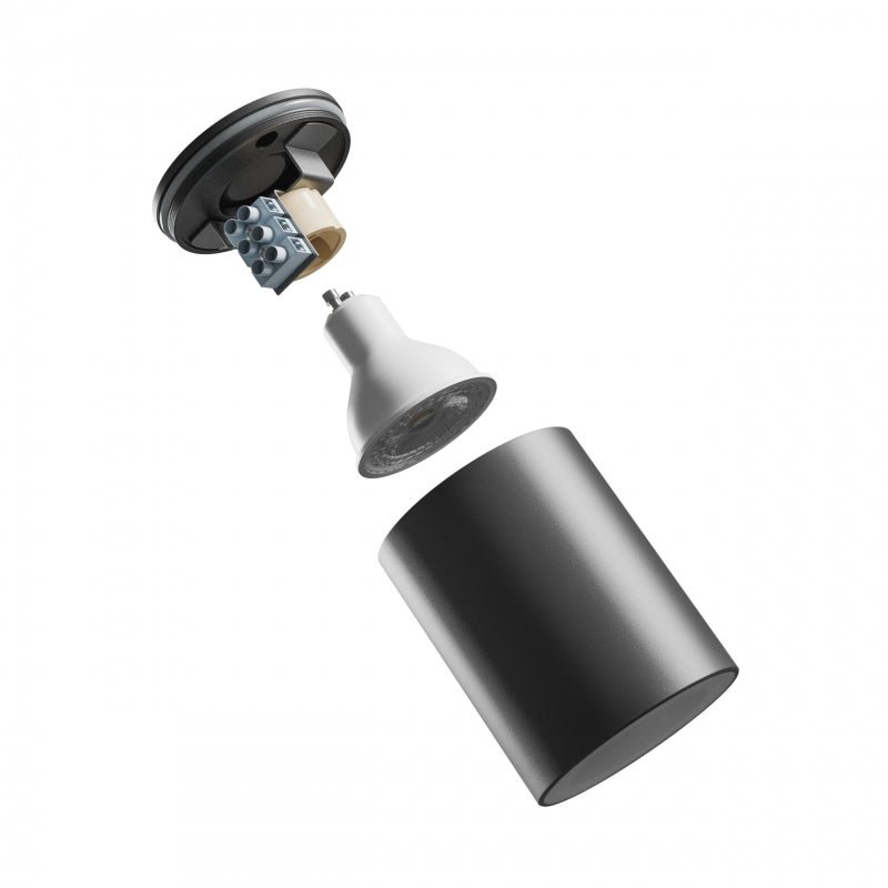 Spectrum CHLOE GU10 250V IP44 LED downlight nero, 70x90mm, alloggiamento in alluminio, impermeabile, uso interno, installazione semplice