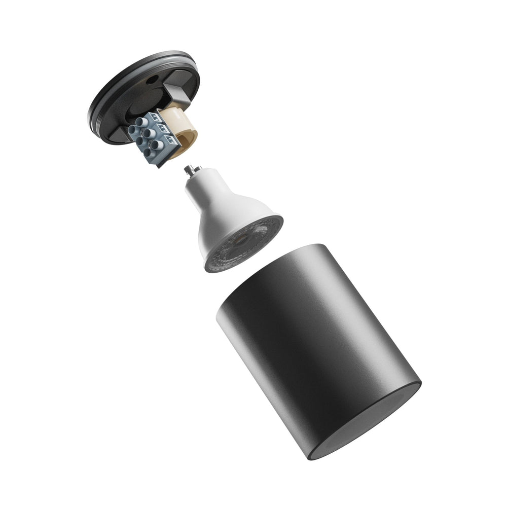 Spectrum CHLOE GU10 250V IP44 LED downlight nero, 70x90mm, alloggiamento in alluminio, impermeabile, uso interno, installazione semplice