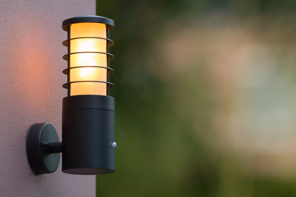 Lucide solid outdoor wall lamp Ø9cm E27 IP54 anthracite LED