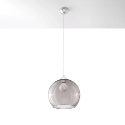 Lampada a sospensione Sollux Lighting BALL, finitura Grafite, compatibile LED, 220-240V, IP20, Alluminio e Acciaio